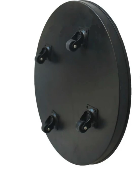 زیرگلدانی گرد چرخدار فلزی